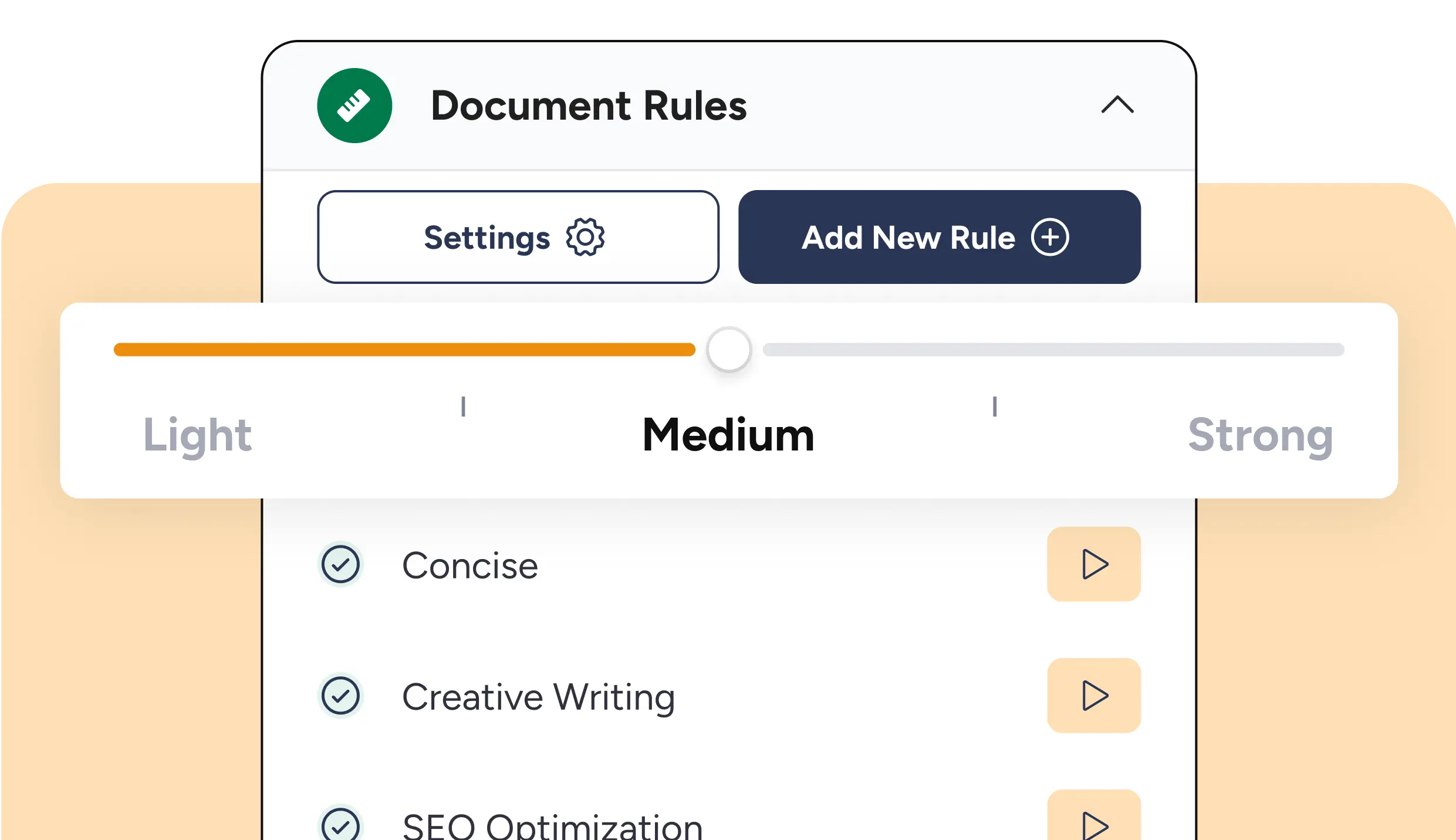 Adjustable Rules & Intensity
